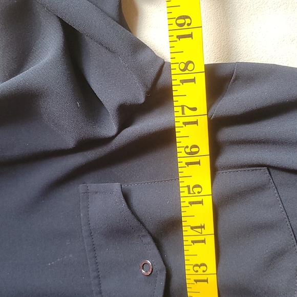 Elie Tahari navy shirtdress with handkerchief hem - Picture 5 of 10